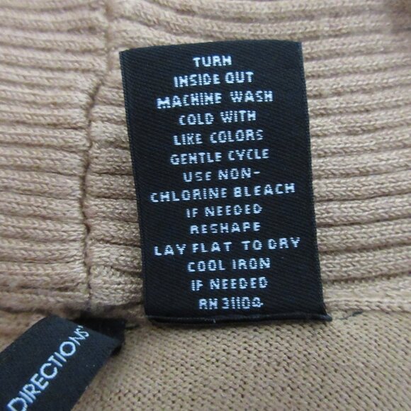 New Directions Womens Sz XL Cardigan Sweater Open Front Knit Camel Sleeveless - Picture 4 of 4